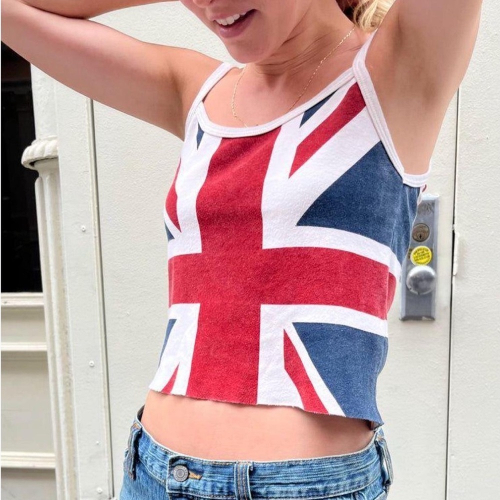 Brandy Melville skylar union jack flag tank
